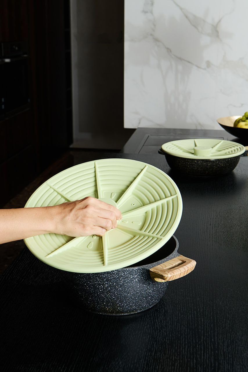 ALO AIDA Universal Silicone Lid for Pots & Pans, BPA-Free, Fits 7'-11', Instant Pot & Large Pot Cover