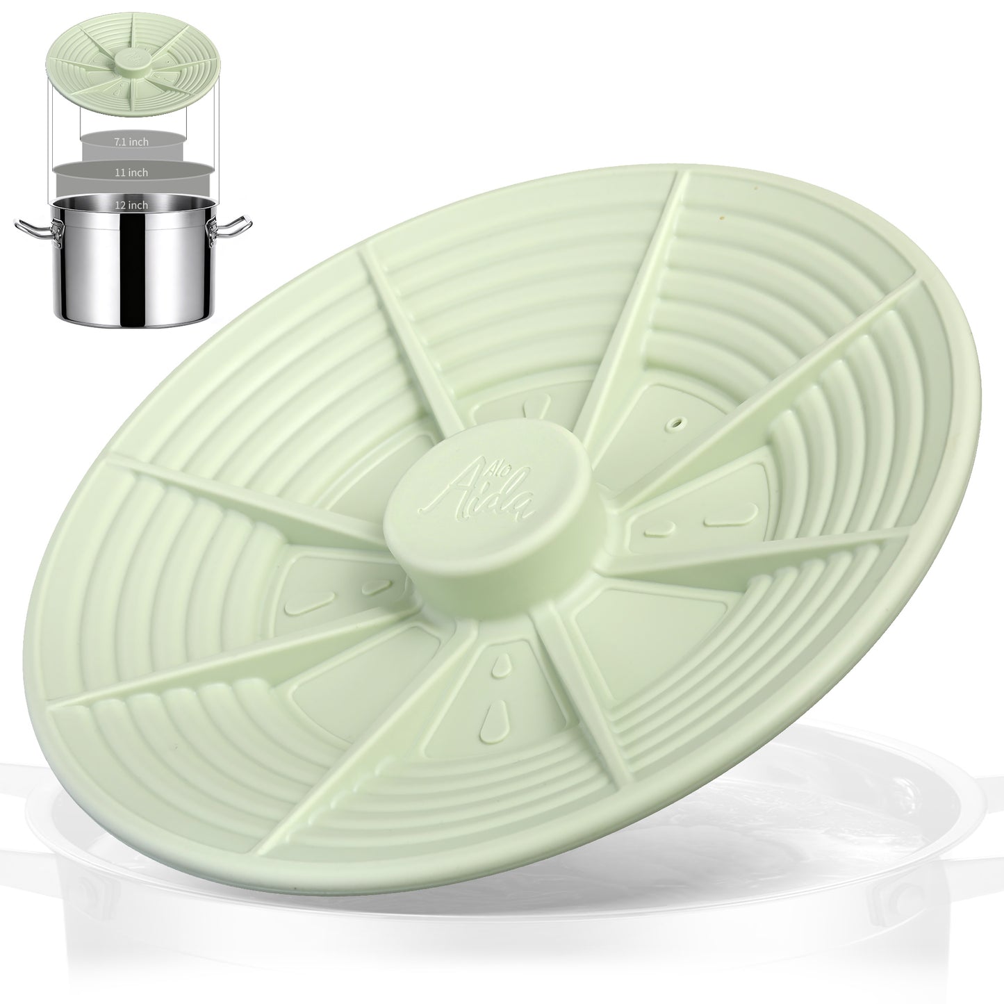 ALO AIDA Universal Silicone Lid for Pots, Pans & Cookware – FDA Food-Grade Silicone, BPA-Free, Fits 7-11 Inch, Compatible with Frying Pans, Cast Iron & Skillets