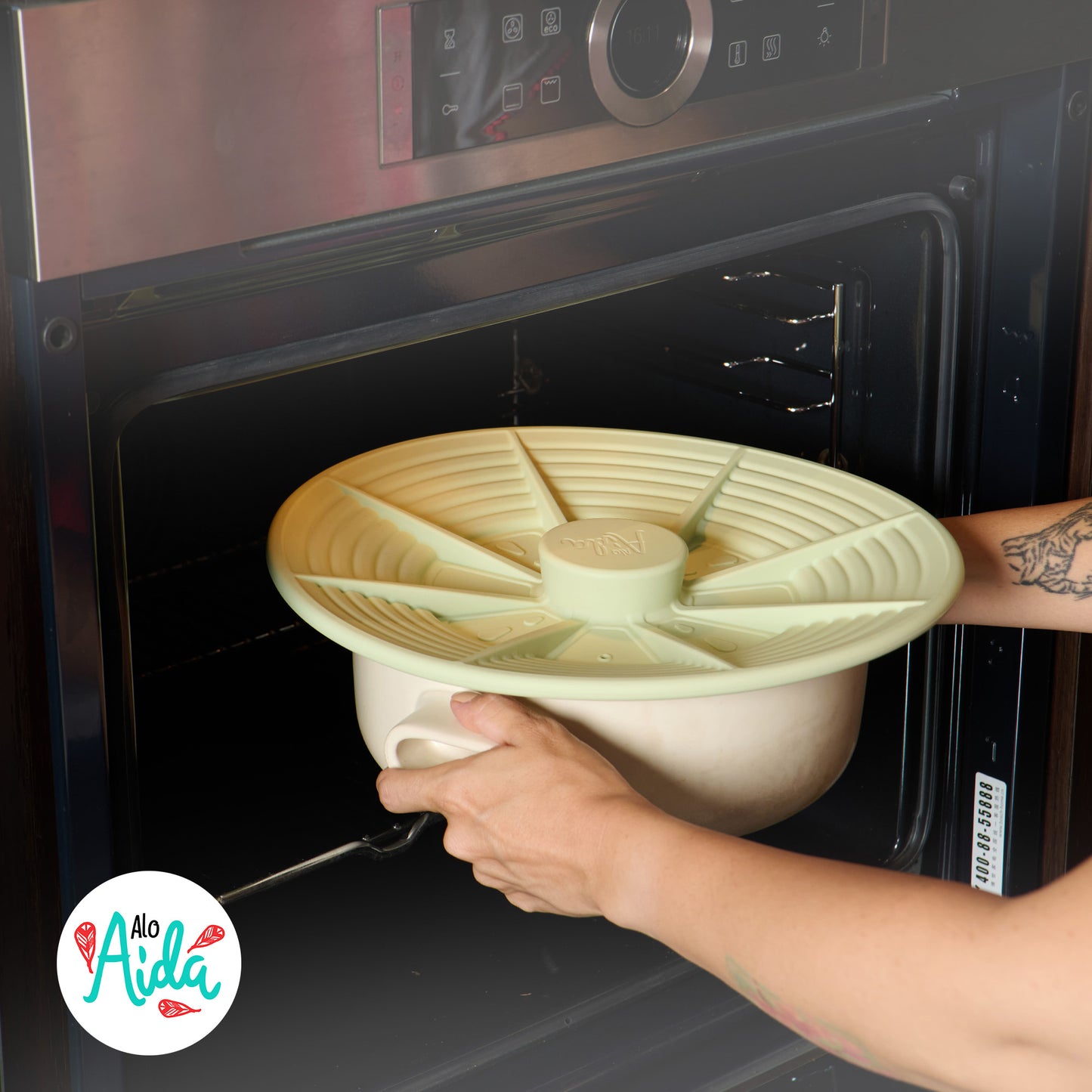 ALO AIDA Universal Silicone Lid for Pots, Pans & Cookware – FDA Food-Grade Silicone, BPA-Free, Fits 7-11 Inch, Compatible with Frying Pans, Cast Iron & Skillets